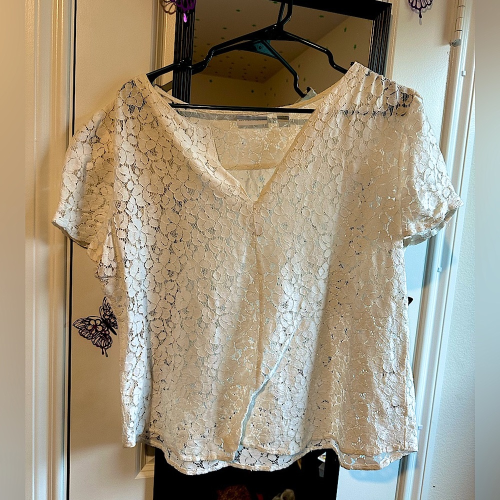Preppy cute lace shirt